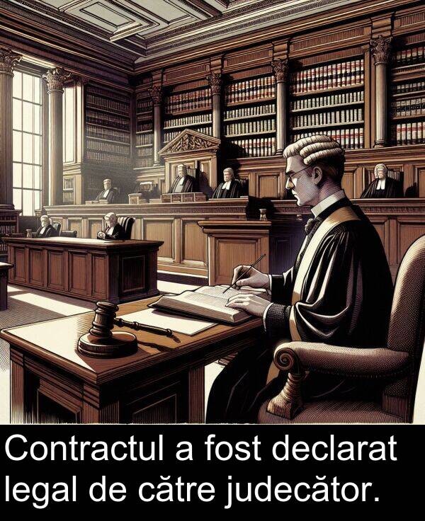 legal: Contractul a fost declarat legal de către judecător.