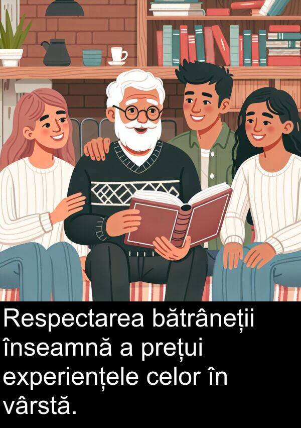 vârstă: Respectarea bătrâneții înseamnă a prețui experiențele celor în vârstă.