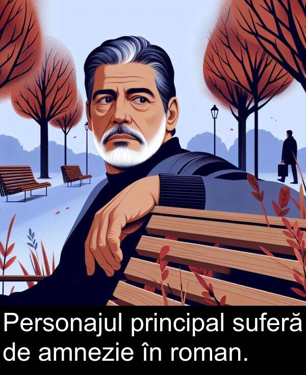 roman: Personajul principal suferă de amnezie în roman.