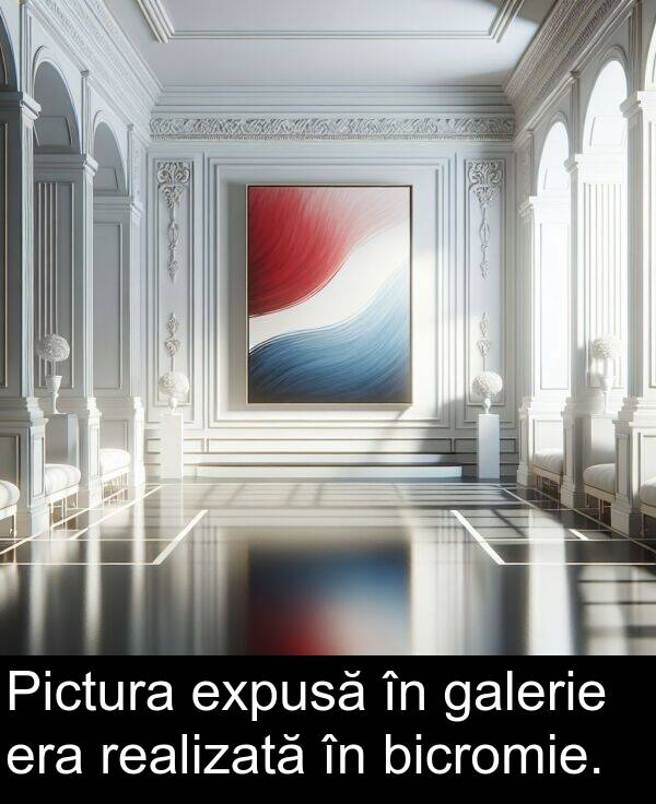 galerie: Pictura expusă în galerie era realizată în bicromie.