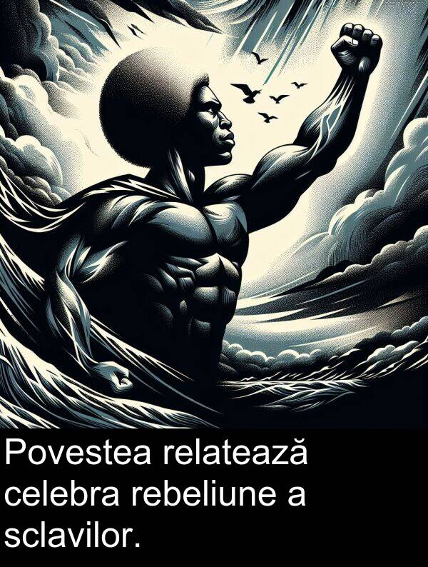rebeliune: Povestea relatează celebra rebeliune a sclavilor.