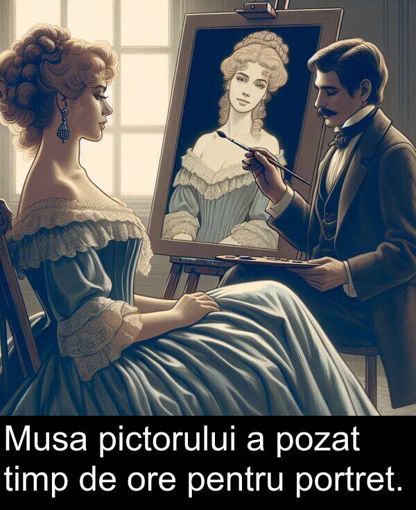 pictorului: Musa pictorului a pozat timp de ore pentru portret.