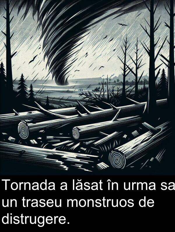 lăsat: Tornada a lăsat în urma sa un traseu monstruos de distrugere.