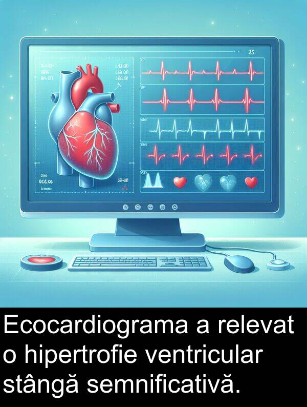hipertrofie: Ecocardiograma a relevat o hipertrofie ventricular stângă semnificativă.