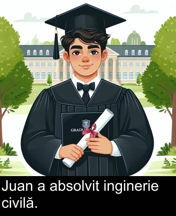civilă: Juan a absolvit inginerie civilă.
