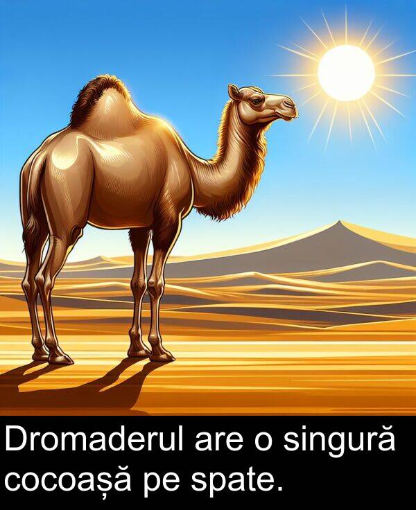 singură: Dromaderul are o singură cocoașă pe spate.