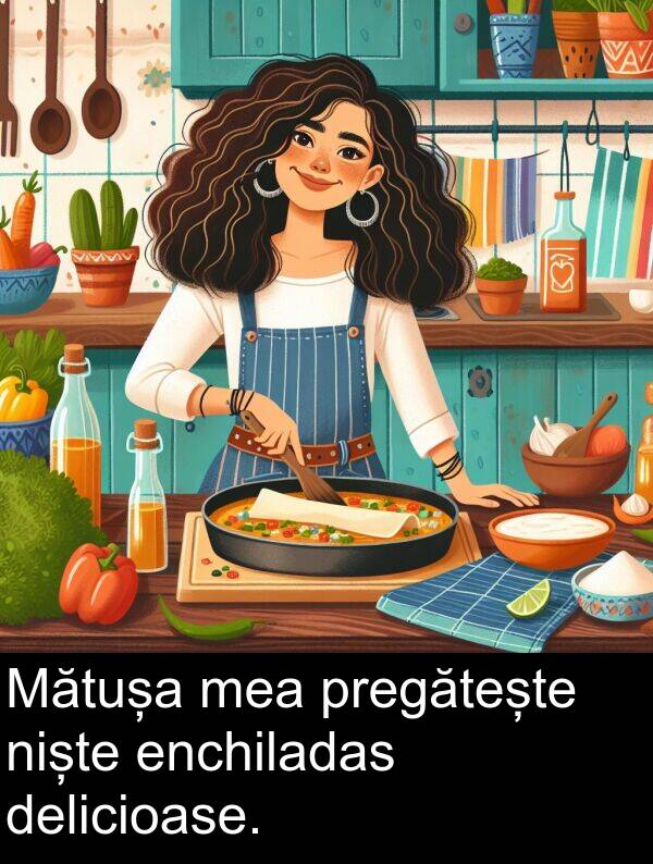 delicioase: Mătușa mea pregătește niște enchiladas delicioase.