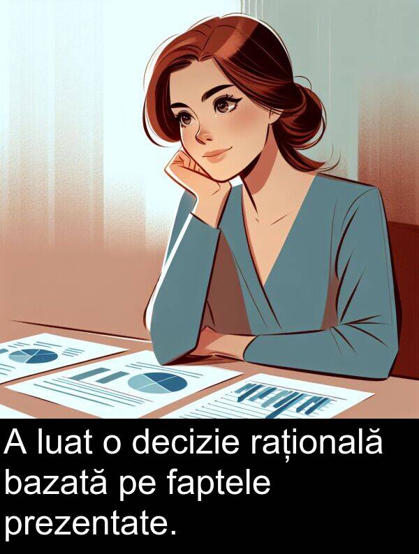 faptele: A luat o decizie rațională bazată pe faptele prezentate.