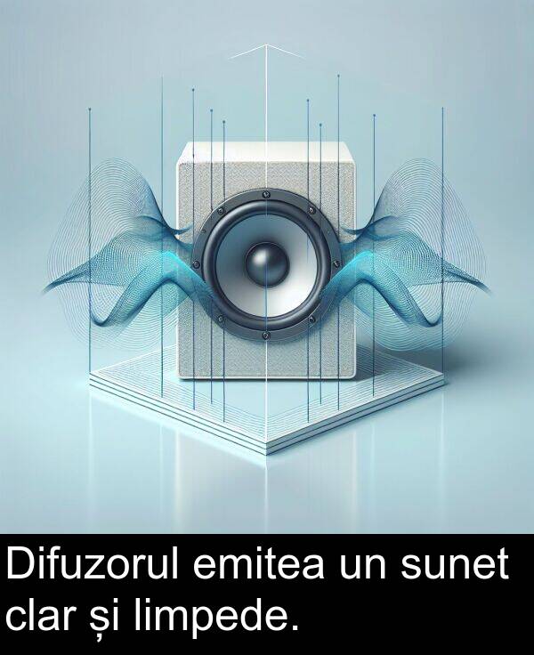 sunet: Difuzorul emitea un sunet clar și limpede.
