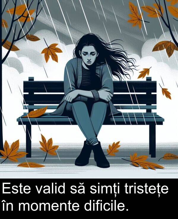 valid: Este valid să simți tristețe în momente dificile.