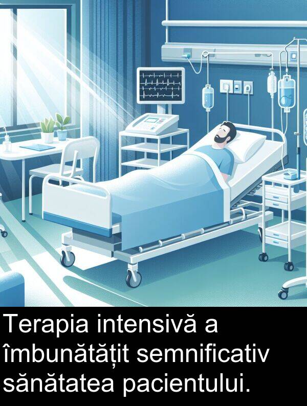 îmbunătățit: Terapia intensivă a îmbunătățit semnificativ sănătatea pacientului.
