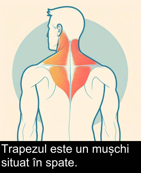 situat: Trapezul este un mușchi situat în spate.