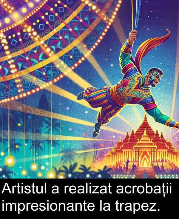 impresionante: Artistul a realizat acrobații impresionante la trapez.