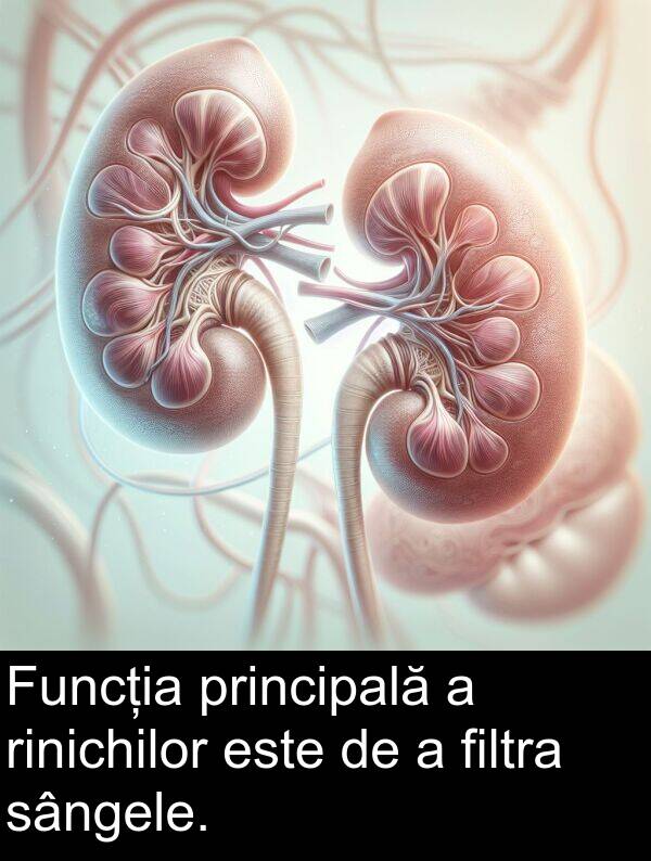 rinichilor: Funcția principală a rinichilor este de a filtra sângele.