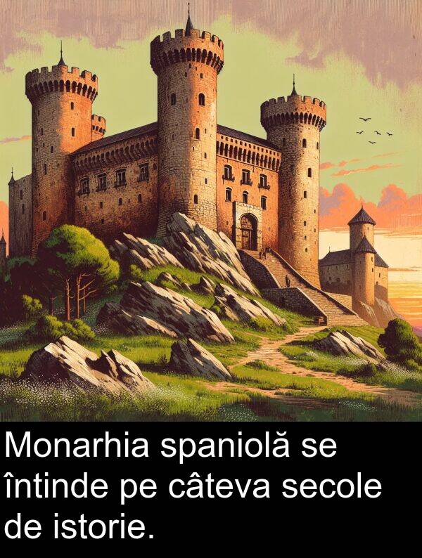 spaniolă: Monarhia spaniolă se întinde pe câteva secole de istorie.