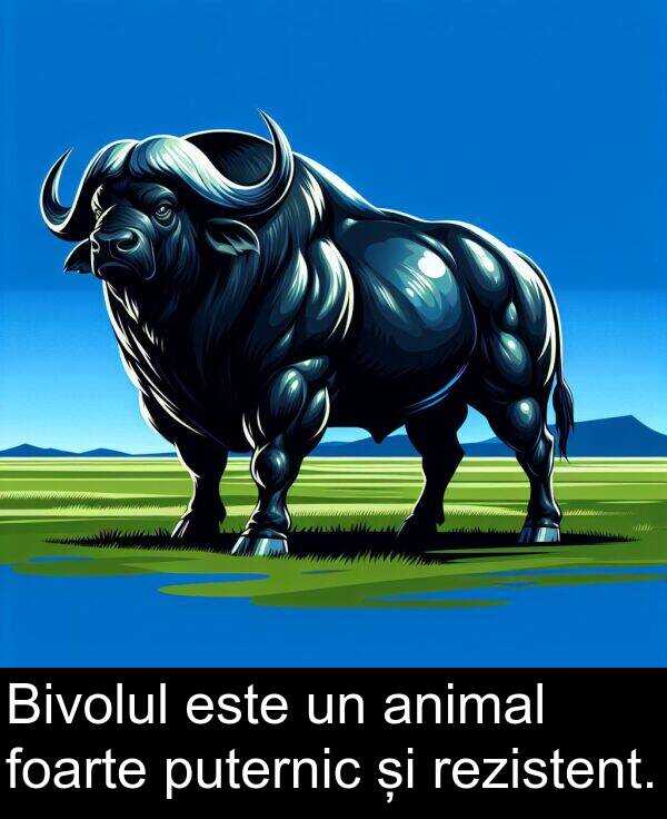 rezistent: Bivolul este un animal foarte puternic și rezistent.