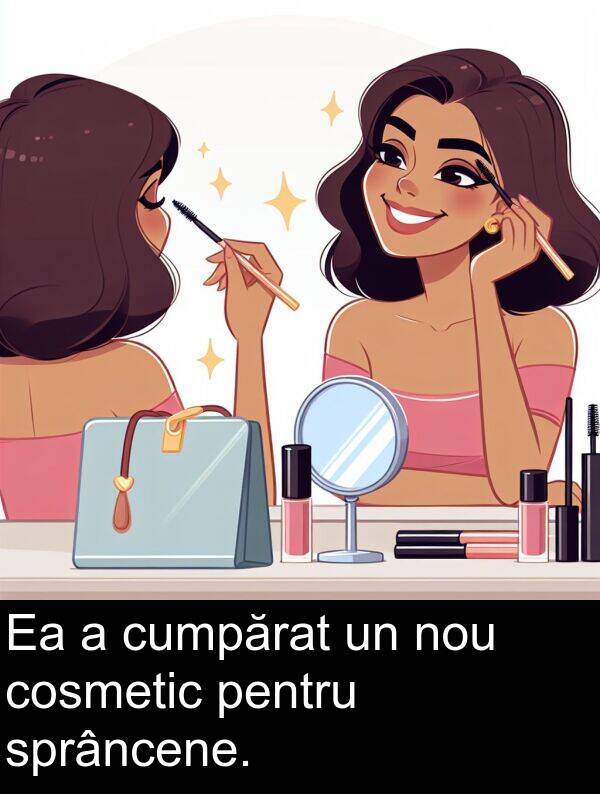 cumpărat: Ea a cumpărat un nou cosmetic pentru sprâncene.
