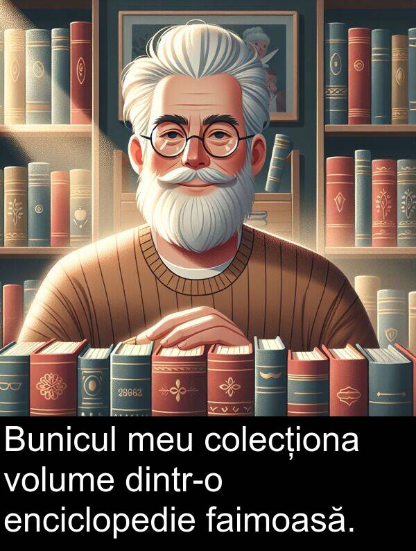 faimoasă: Bunicul meu colecționa volume dintr-o enciclopedie faimoasă.