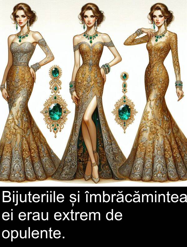 îmbrăcămintea: Bijuteriile și îmbrăcămintea ei erau extrem de opulente.