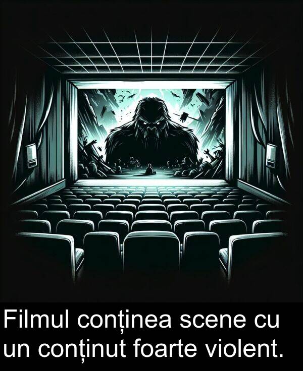 conținea: Filmul conținea scene cu un conținut foarte violent.