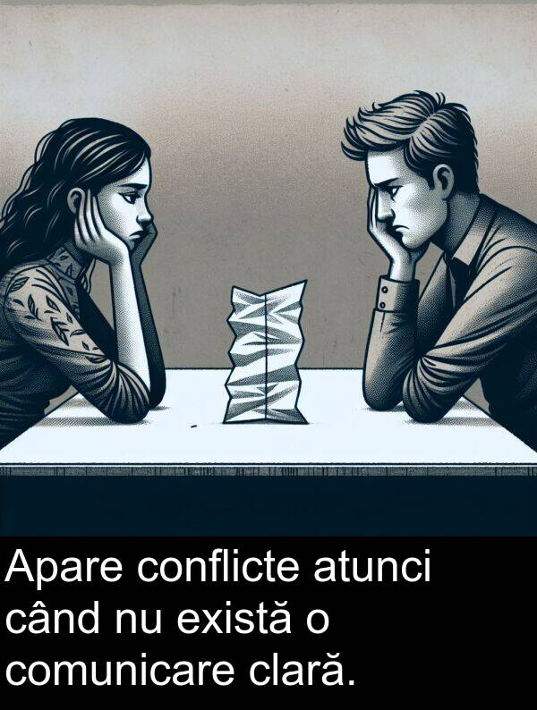 conflicte: Apare conflicte atunci când nu există o comunicare clară.