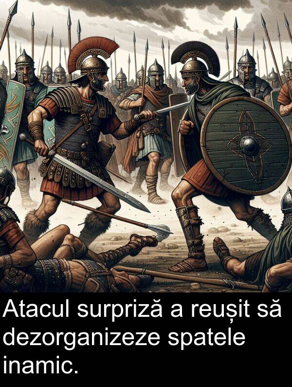 surpriză: Atacul surpriză a reușit să dezorganizeze spatele inamic.