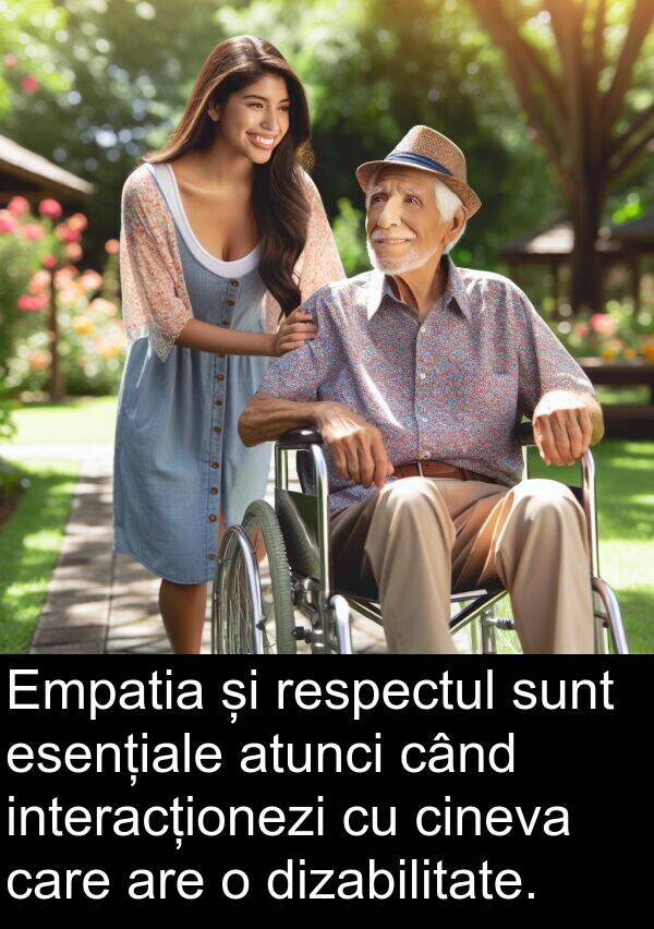 respectul: Empatia și respectul sunt esențiale atunci când interacționezi cu cineva care are o dizabilitate.