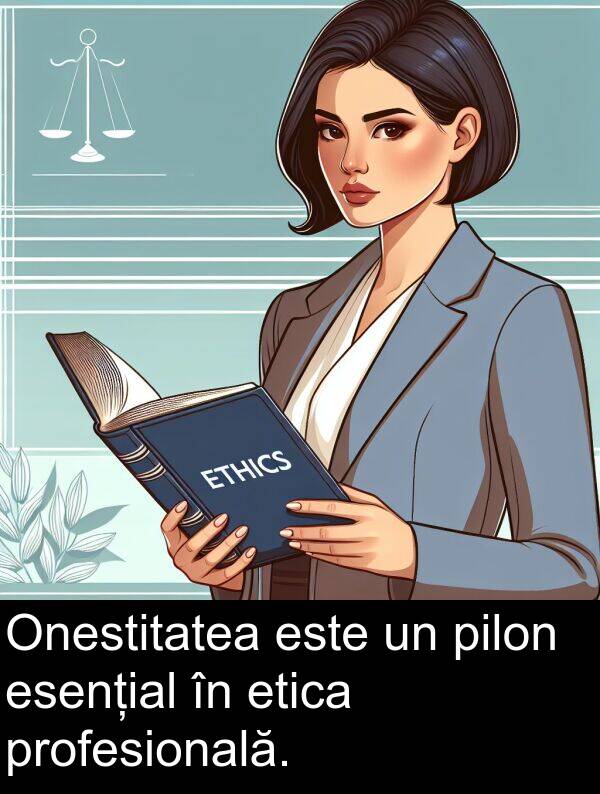 pilon: Onestitatea este un pilon esențial în etica profesională.