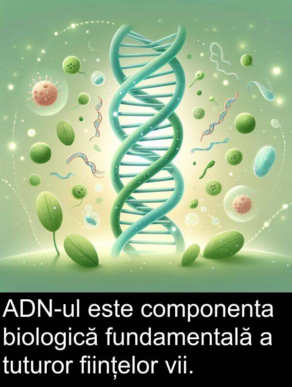 tuturor: ADN-ul este componenta biologică fundamentală a tuturor ființelor vii.