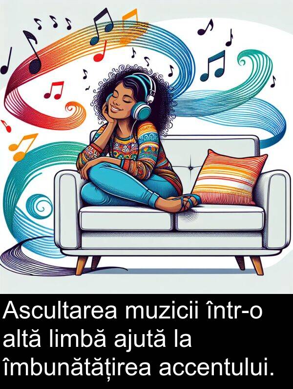 accentului: Ascultarea muzicii într-o altă limbă ajută la îmbunătățirea accentului.