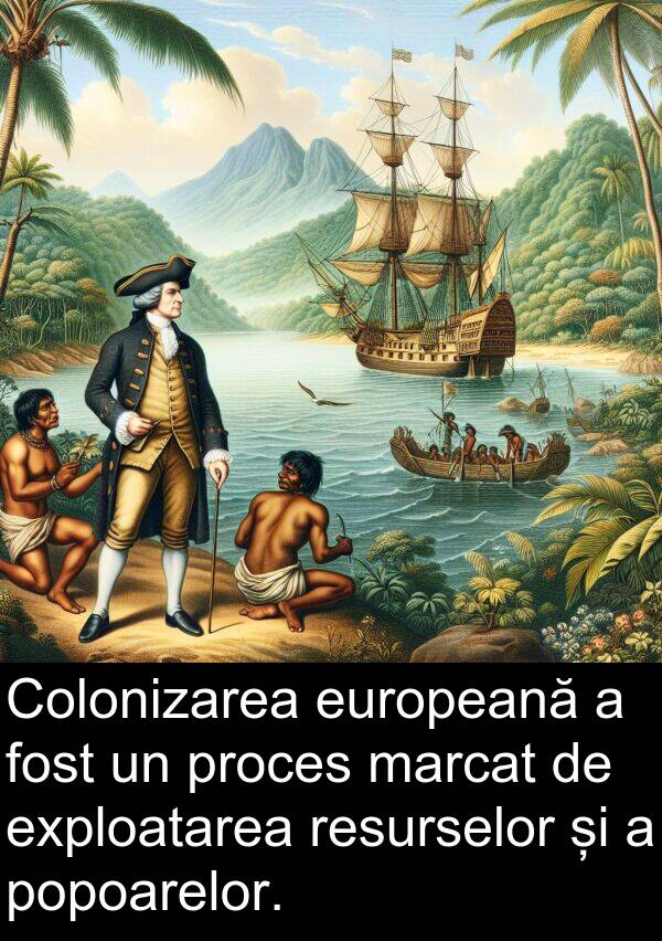 exploatarea: Colonizarea europeană a fost un proces marcat de exploatarea resurselor și a popoarelor.