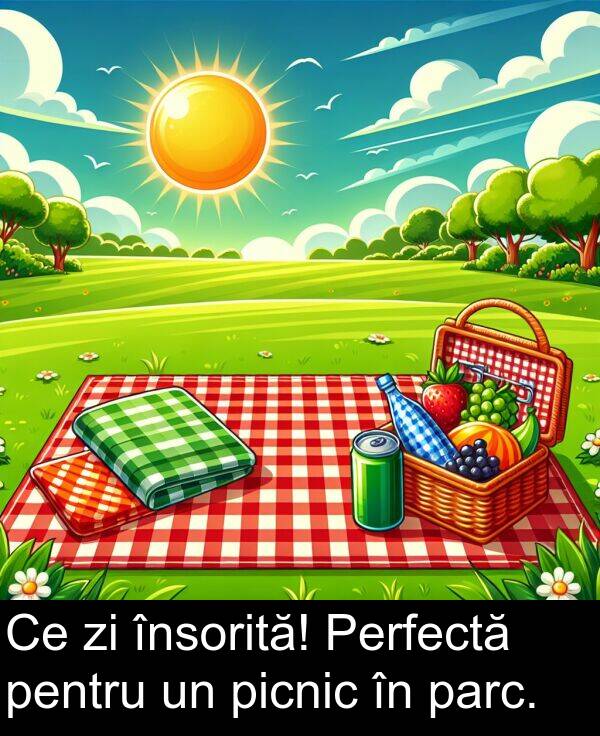 picnic: Ce zi însorită! Perfectă pentru un picnic în parc.