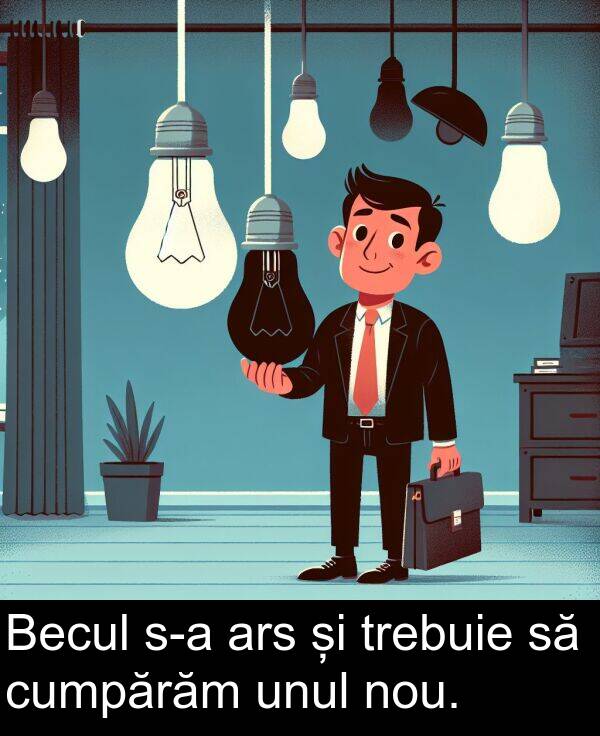ars: Becul s-a ars și trebuie să cumpărăm unul nou.