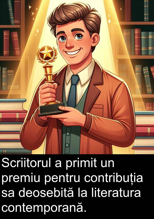 literatura: Scriitorul a primit un premiu pentru contribuția sa deosebită la literatura contemporană.