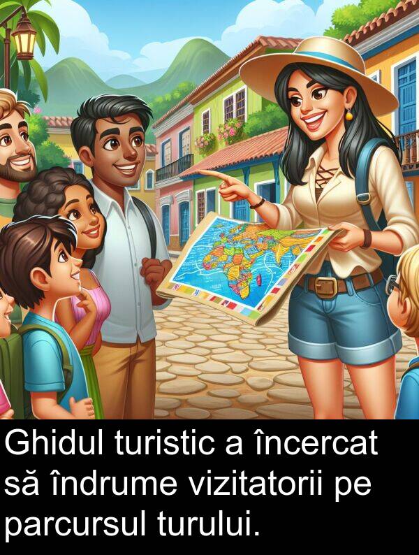 turului: Ghidul turistic a încercat să îndrume vizitatorii pe parcursul turului.