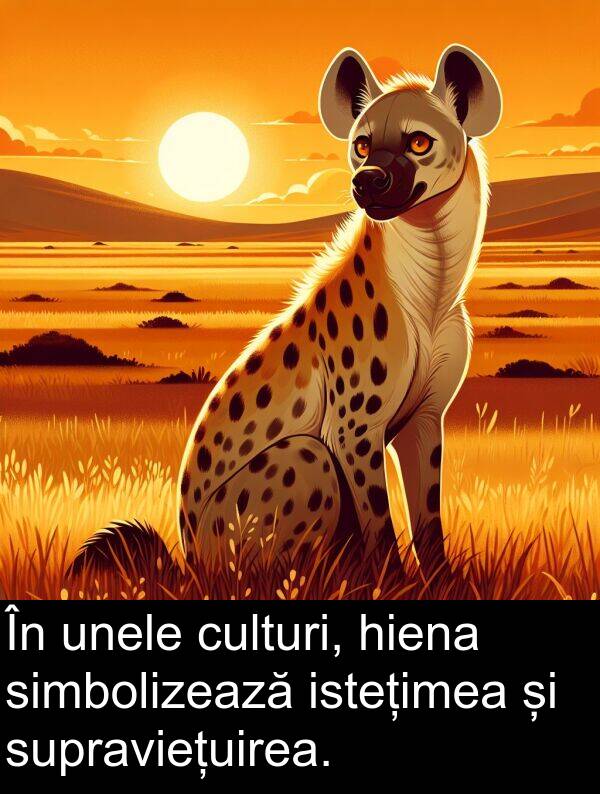 unele: În unele culturi, hiena simbolizează istețimea și supraviețuirea.