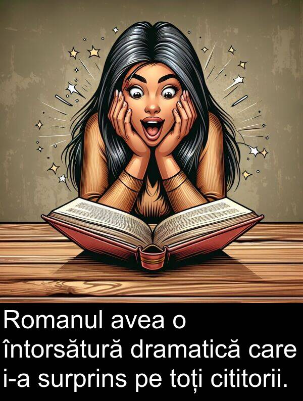 avea: Romanul avea o întorsătură dramatică care i-a surprins pe toți cititorii.