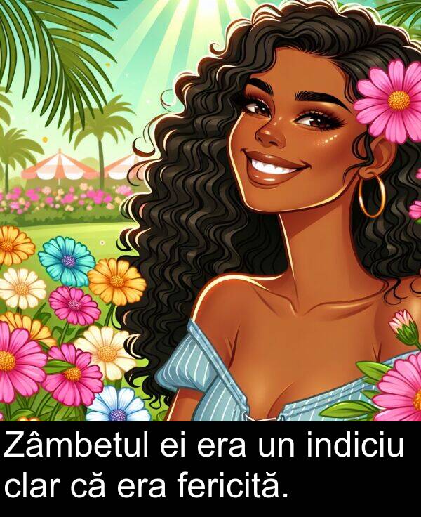 fericită: Zâmbetul ei era un indiciu clar că era fericită.