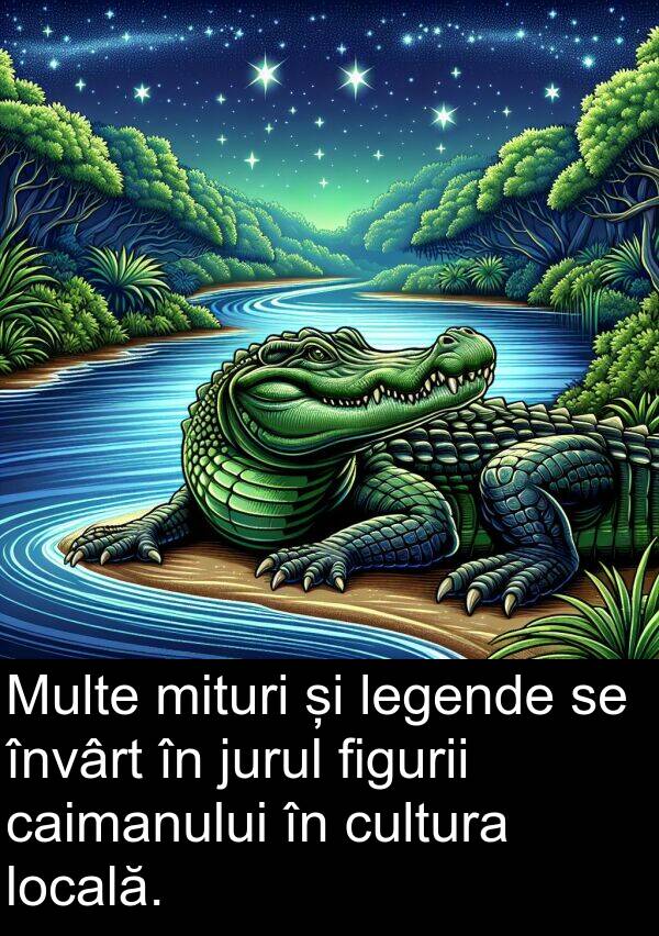 legende: Multe mituri și legende se învârt în jurul figurii caimanului în cultura locală.