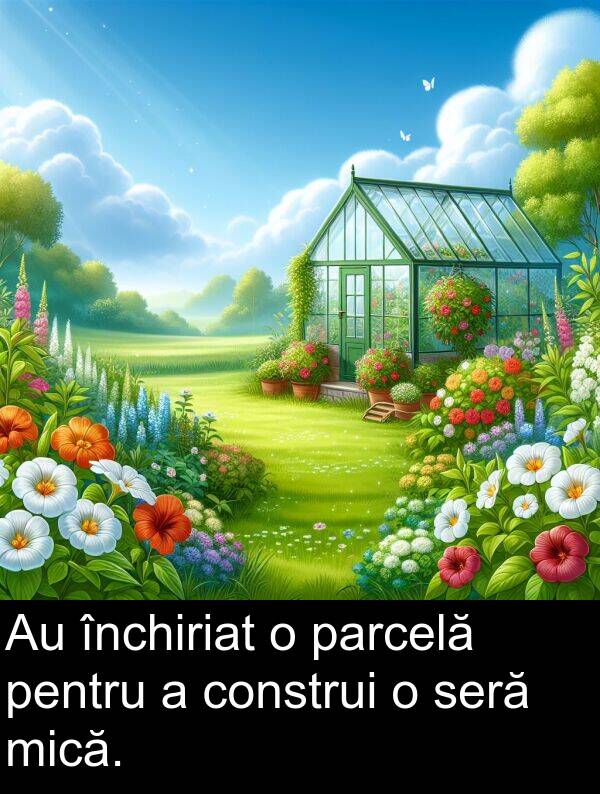 închiriat: Au închiriat o parcelă pentru a construi o seră mică.