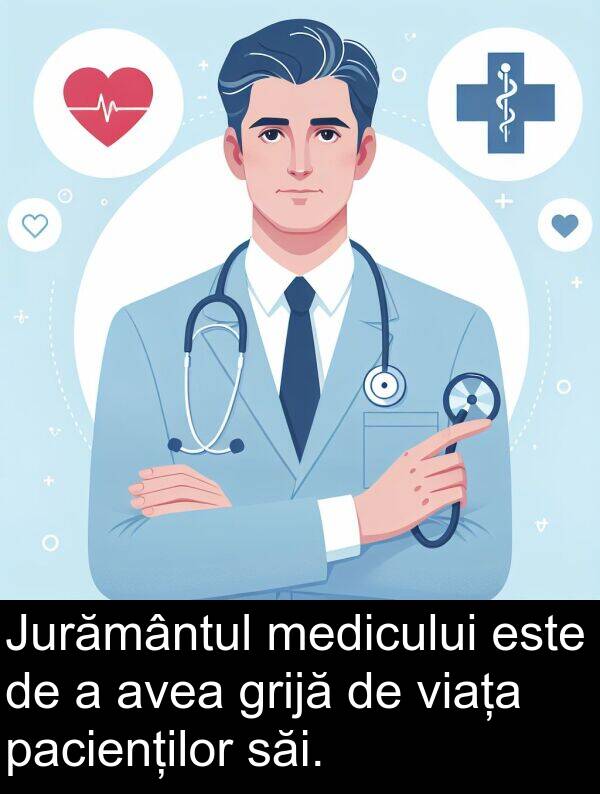 pacienților: Jurământul medicului este de a avea grijă de viața pacienților săi.