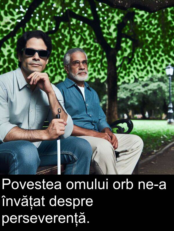 învățat: Povestea omului orb ne-a învățat despre perseverență.