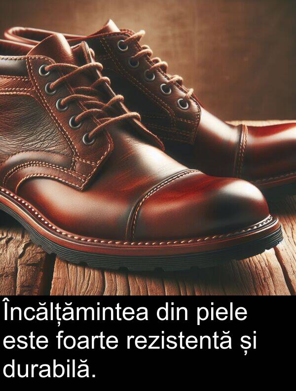 rezistentă: Încălțămintea din piele este foarte rezistentă și durabilă.