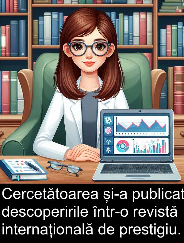 descoperirile: Cercetătoarea și-a publicat descoperirile într-o revistă internațională de prestigiu.