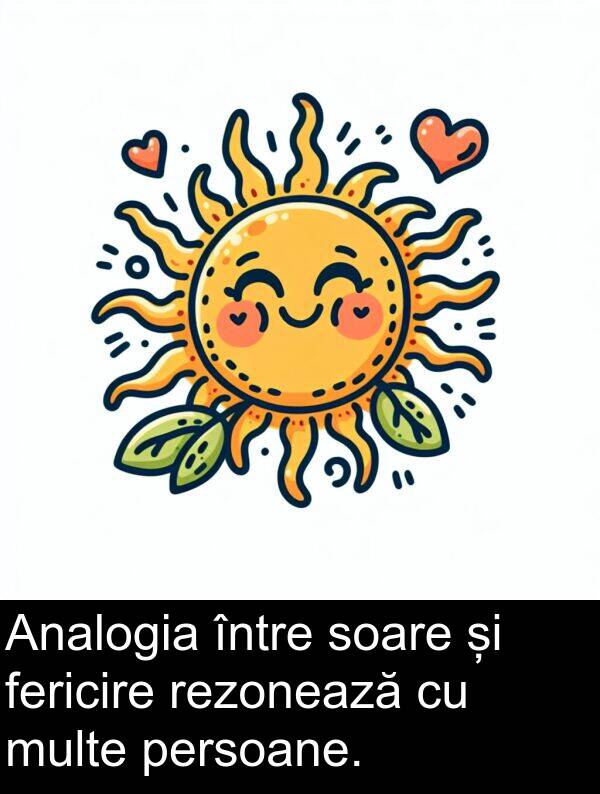 între: Analogia între soare și fericire rezonează cu multe persoane.