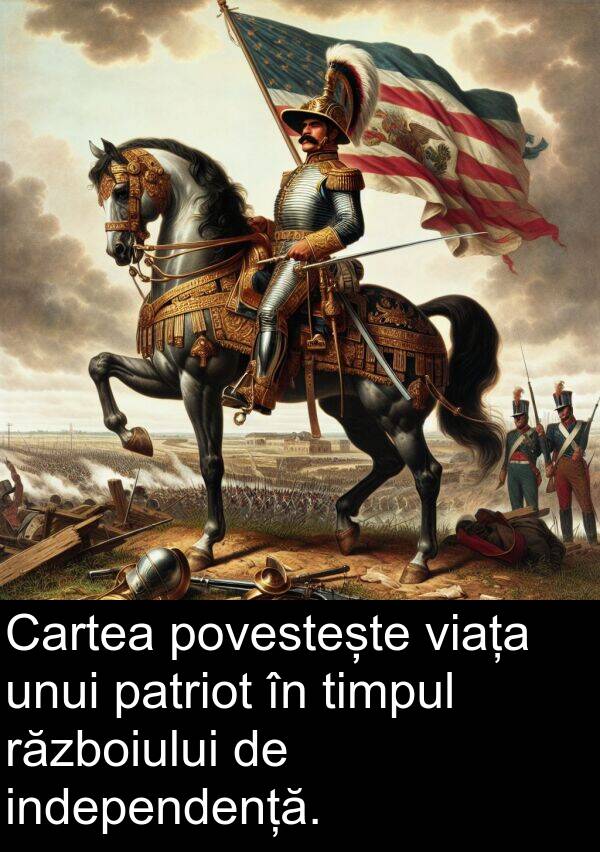 povestește: Cartea povestește viața unui patriot în timpul războiului de independență.