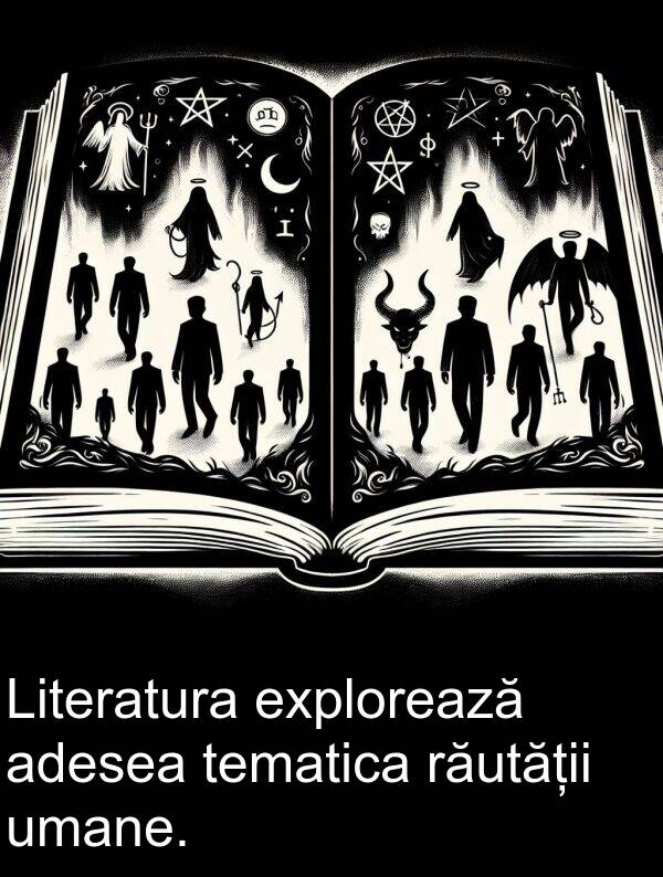 umane: Literatura explorează adesea tematica răutății umane.