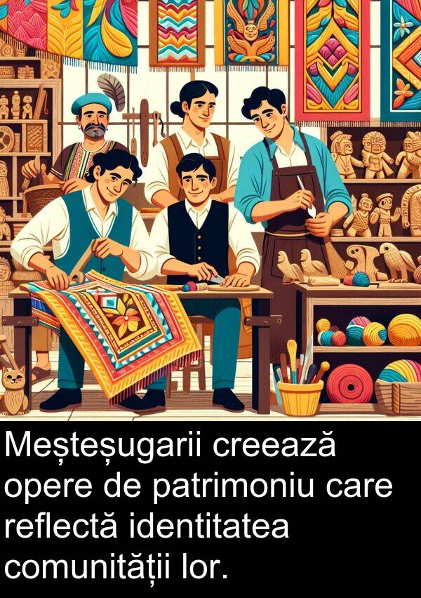 identitatea: Meșteșugarii creează opere de patrimoniu care reflectă identitatea comunității lor.