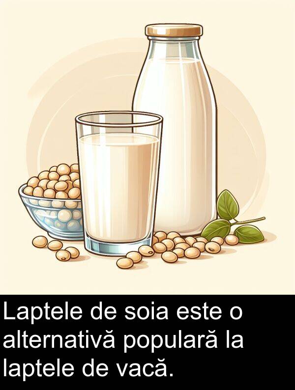 laptele: Laptele de soia este o alternativă populară la laptele de vacă.