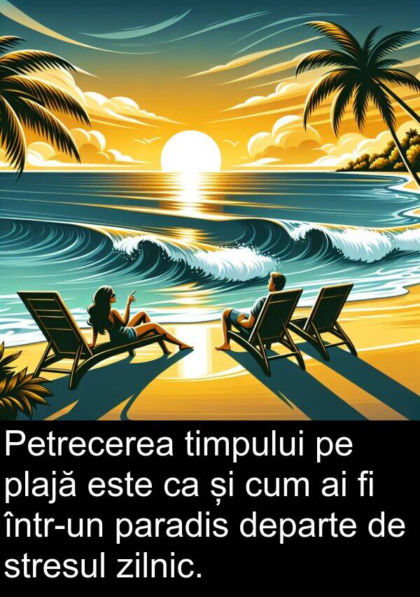 zilnic: Petrecerea timpului pe plajă este ca și cum ai fi într-un paradis departe de stresul zilnic.